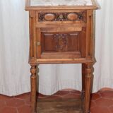Wooden and marble bedside table