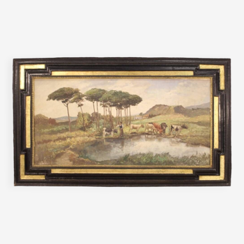 Great French painting signed landscape from the 20th century