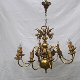 Dutch brass and bronze chandelier