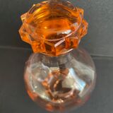 Liquor service in pink moulded glass