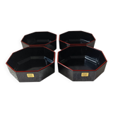 4 large 20 cl opaline cups french vintage arcoroc model octime, year