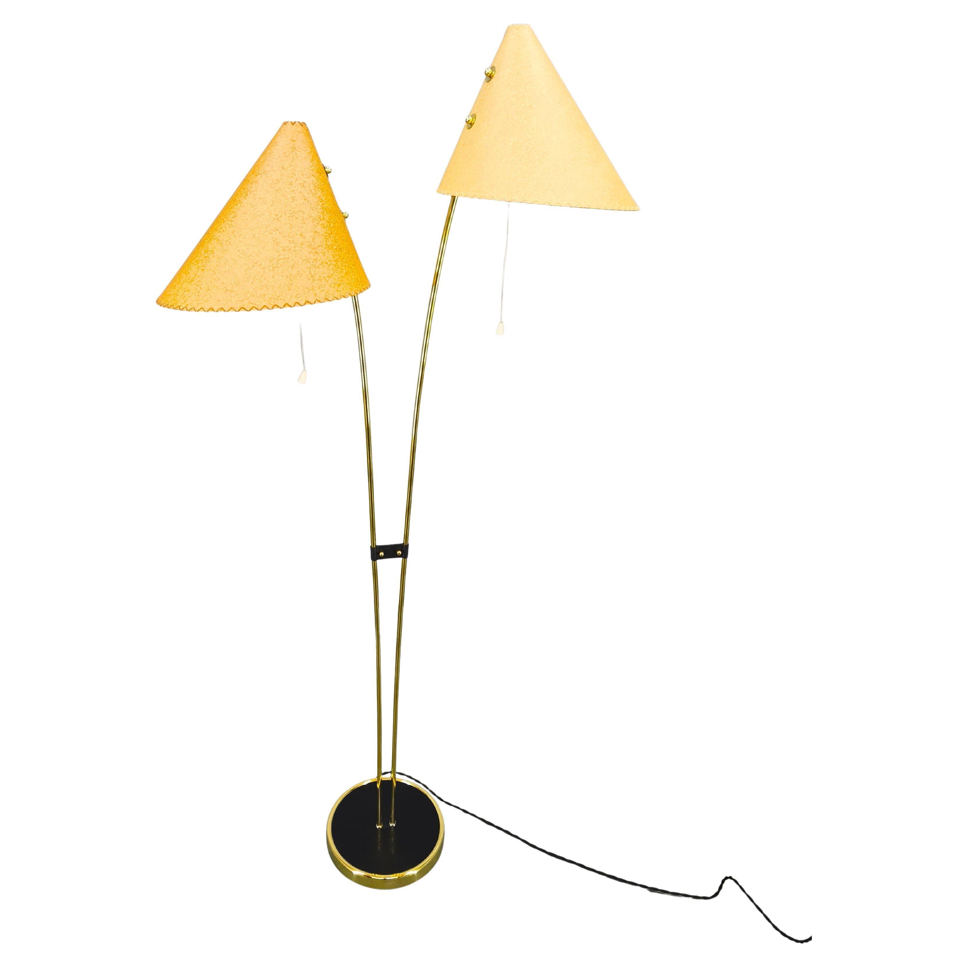 Mid Century Japanese Style Brass Floor Lamp, 1960s