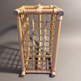 Vintage rattan magazine holder