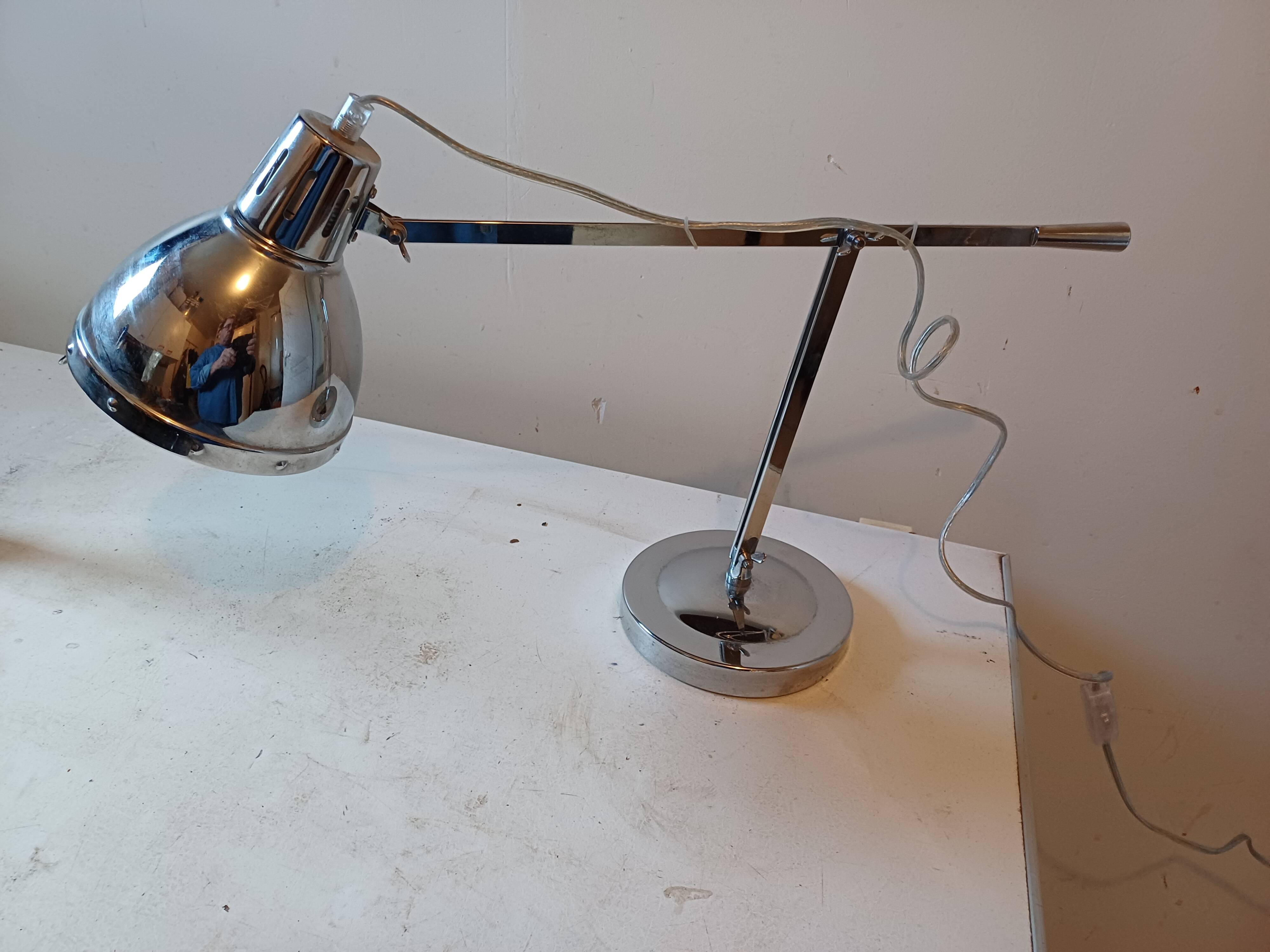 Vintage Chrome Metal Lamp