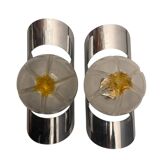 Chrome Murano Glass Sconces by Mazzega Set of 2