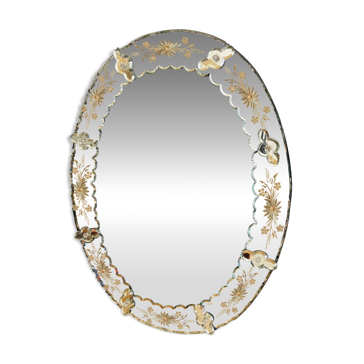 1950s Oval Venetian Glass Mirror - 636008