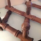 Ten-headed wooden accordion coat rack / vintage 60s-70s