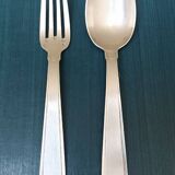 Solid silver fork and spoon Ernest Prost Paris, 1920s-1930s