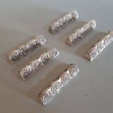 SILEA knife holders silver metal design set of 6