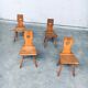 Vintage Belgian Brutalist Pub Café Chair Set by Torck, 1960s, Set of 4
