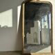 Large gilded mirror 19th century rounded corners mercury glass Louis XVI style