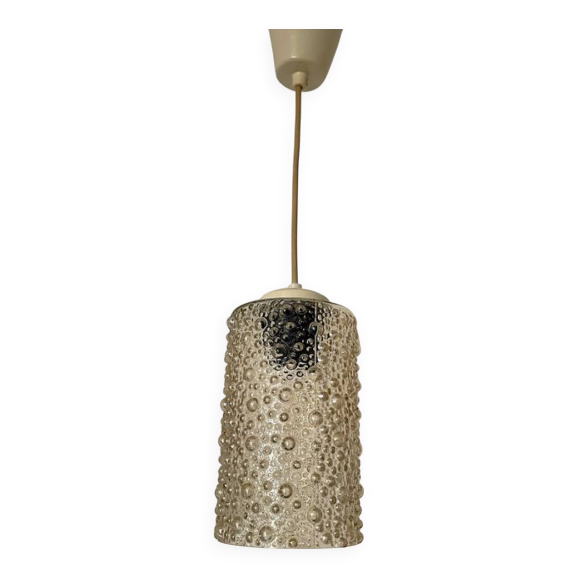 Amber bubble glass pendant light from the 60s