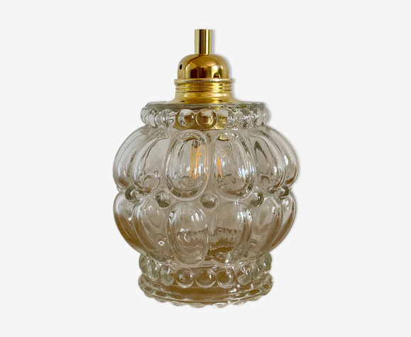 Baladeuse tulipe vintage en verre moulé