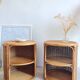 Pair of wicker bedside tables circa the 1970s.