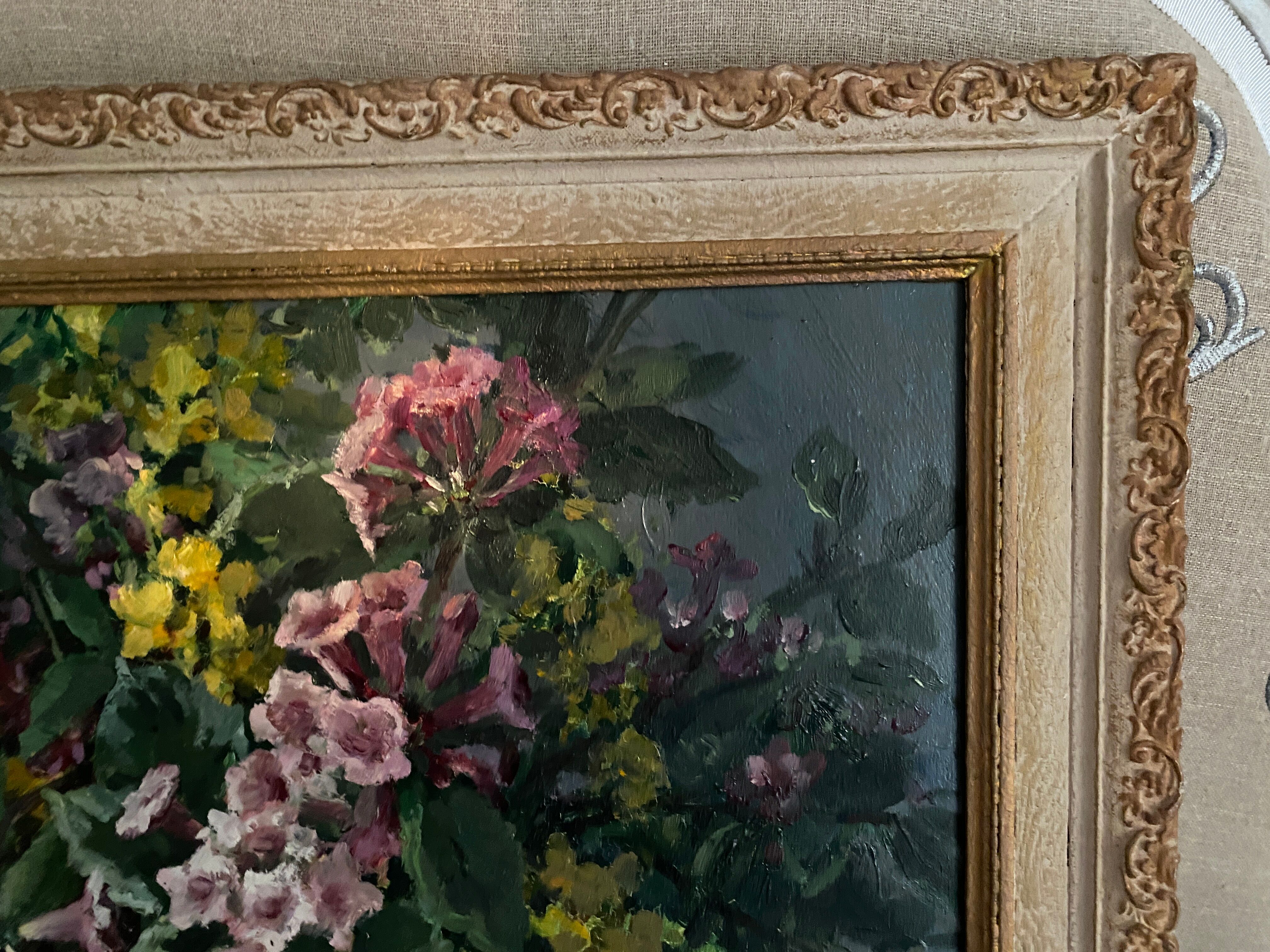 Huile sur toile « bouquet de fleurs »