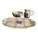 Vintage white and blue ceramic dinnerware set