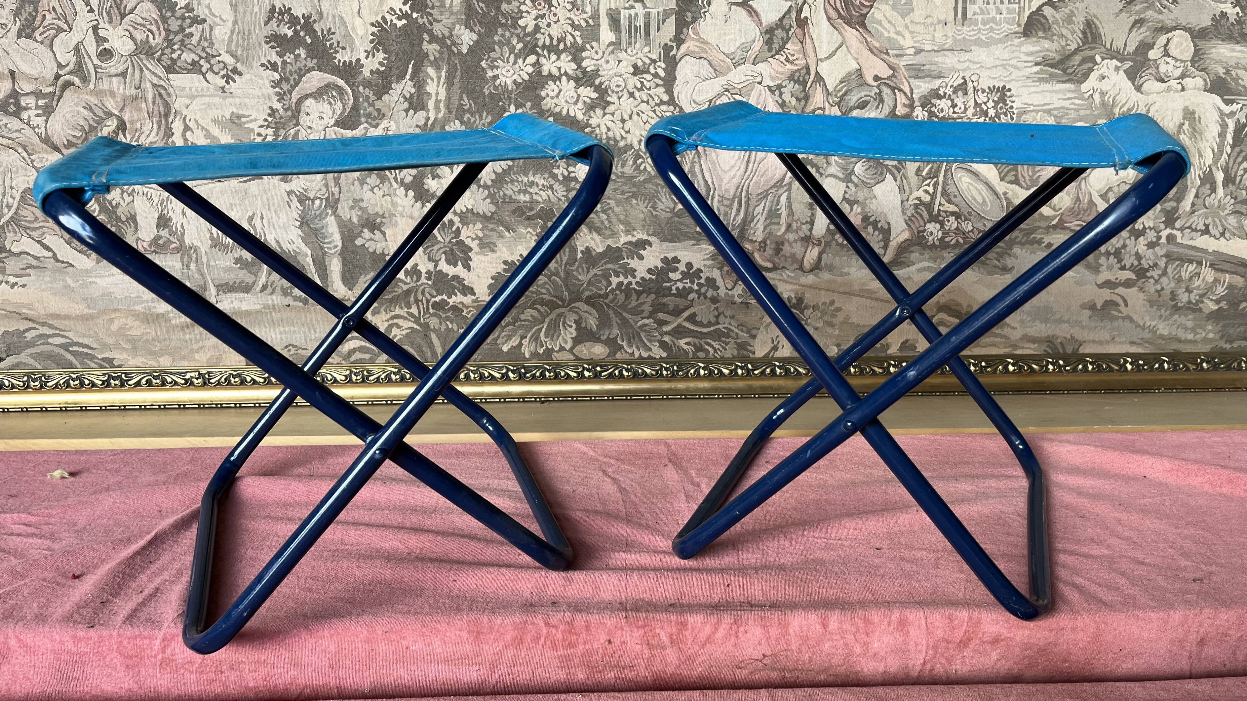 Pair of vintage canvas seats