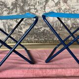 Pair of vintage canvas seats
