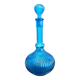 Large blue glass carafe