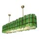 Green Contemporary Modern Italian "Tropical" Murano Glass Gold Chandelier
