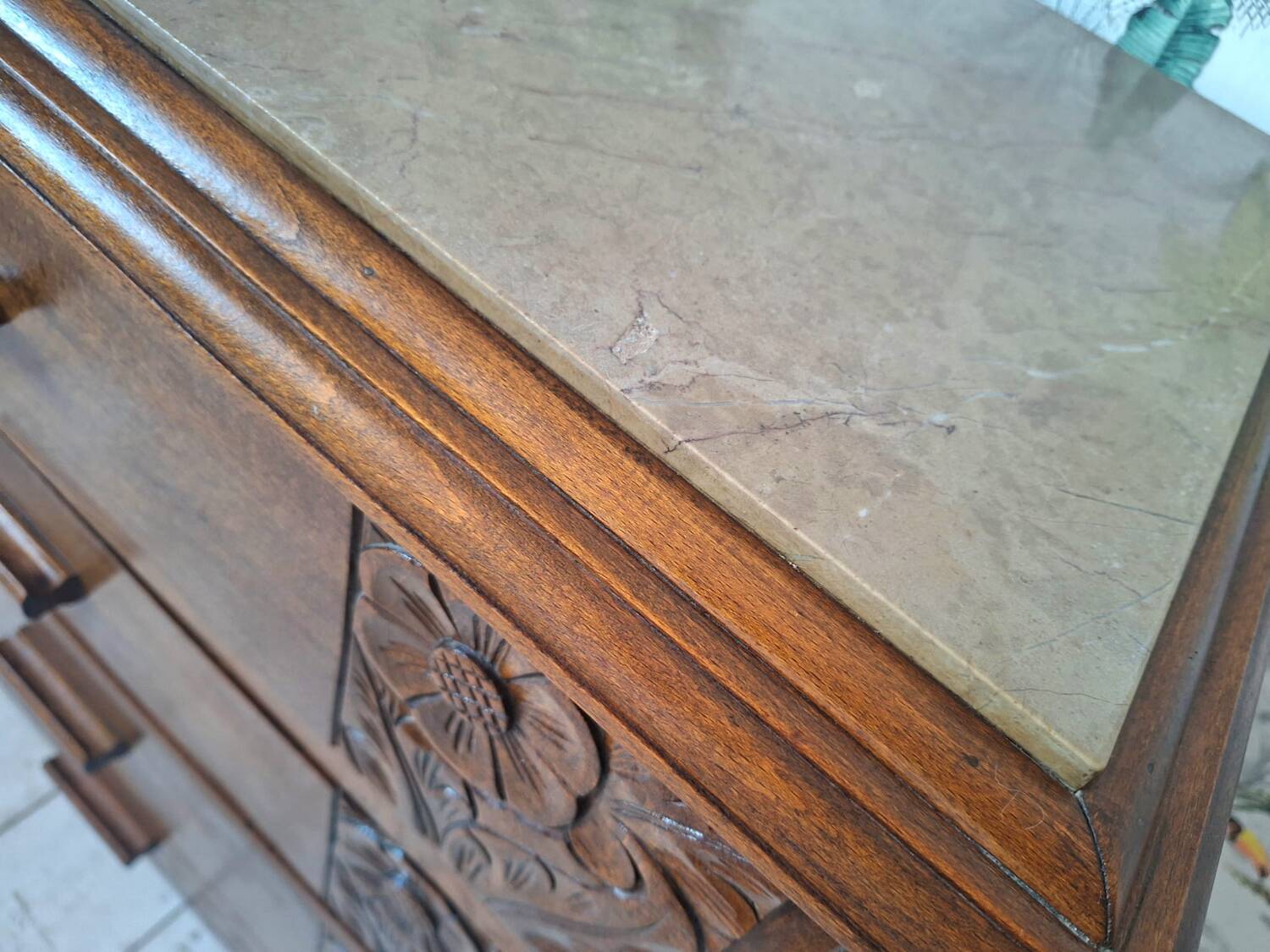 Art Deco chest of drawers, vintage antique furniture