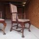 3 fauteuils chippendale en chêne massif, XIXème siècle