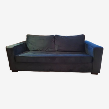 Sofa bed velvet blue octave camif
