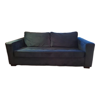 Sofa bed velvet blue octave camif