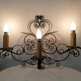 Antique wrought iron wall light from the 50s
