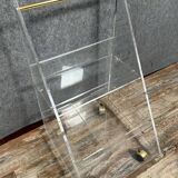 Italian work from the 1980s: bar cart on wheels in altuglas
