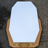 Miroir Octogonal biseauté Art Déco, Teck, 131cm