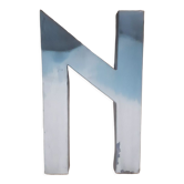 sign letter N metal zinc vintage 1950 1960