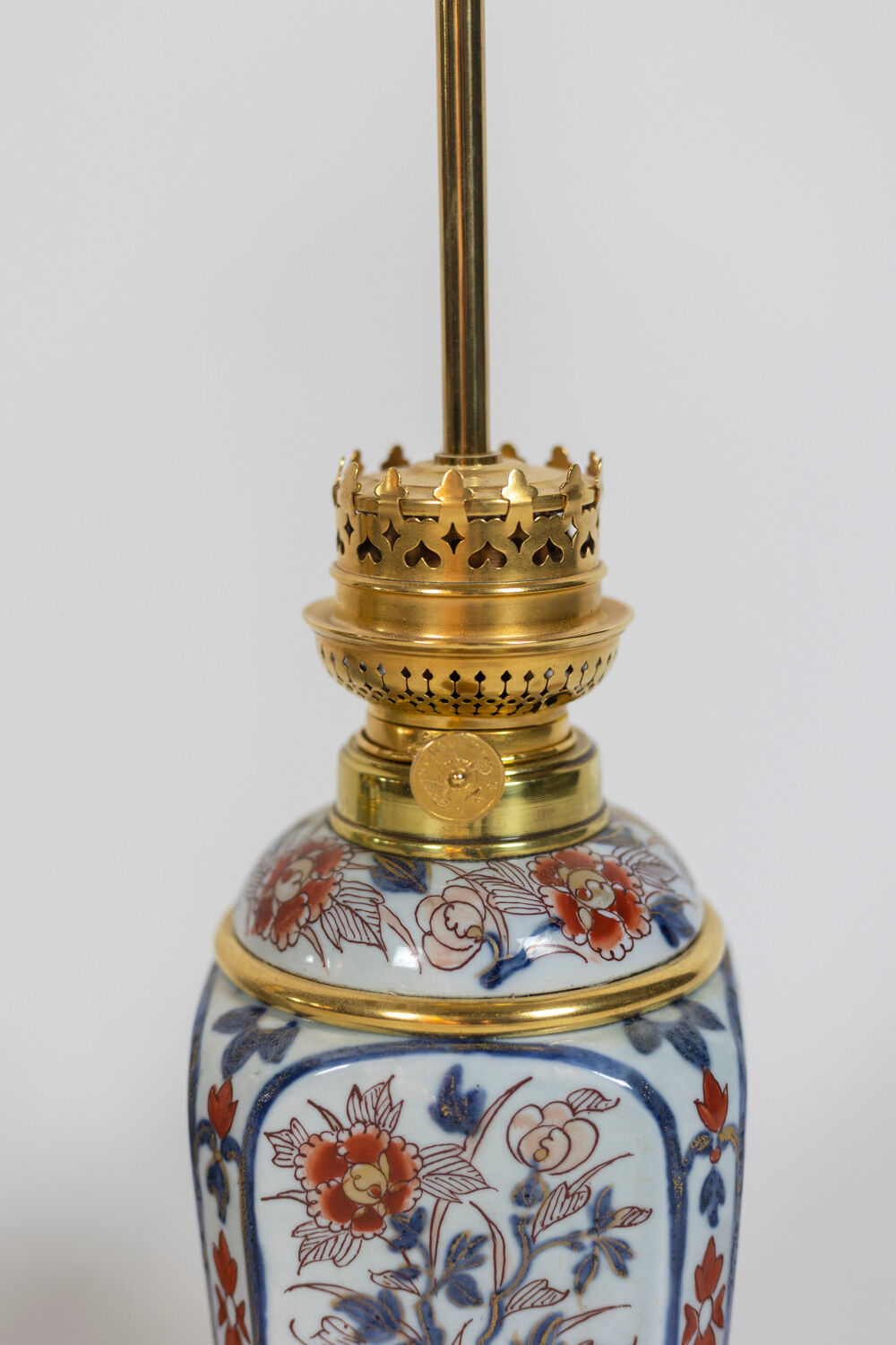 Pair of Imari porcelain and bronze lamps, circa 1880