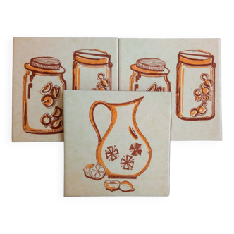 Earthenware tiles 1960, illustrations of lemonade service