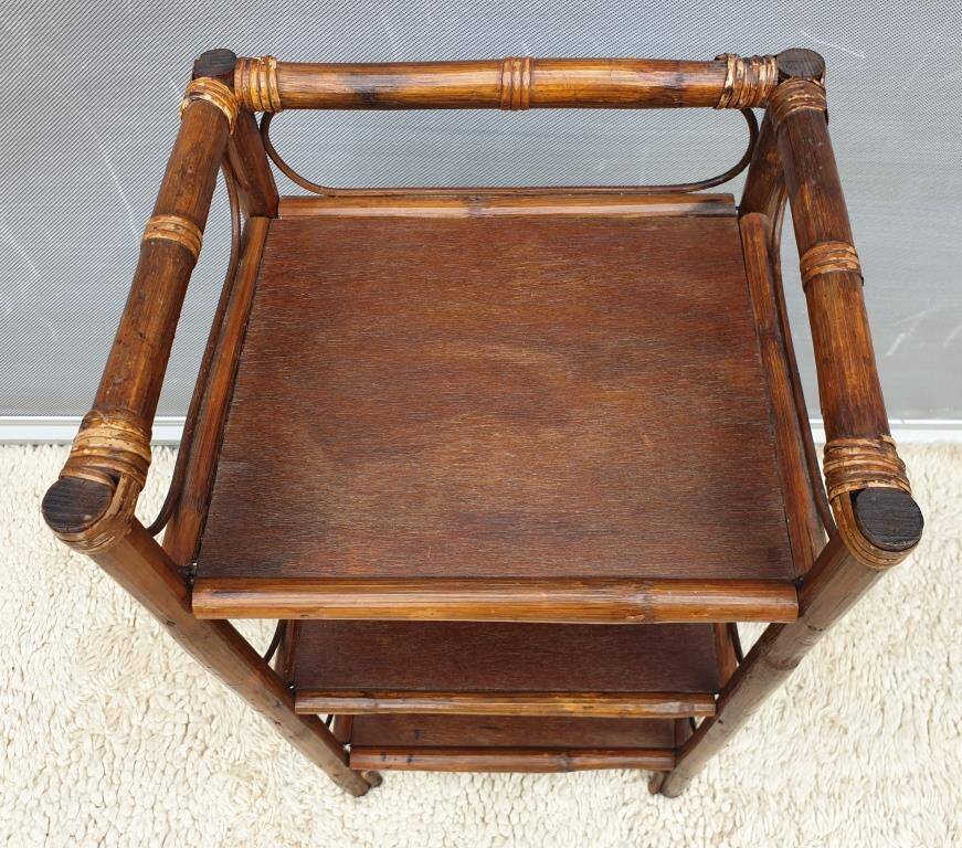 Rattan shelving unit