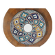 Large old couscous dish in ceramic stoneware and enamels