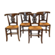 Suite of 4 chairs rustic oak