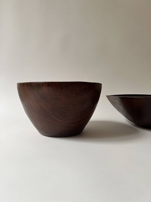 Grand saladier / corbeille scandinave en teck véritable 1970