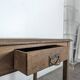 Small oak side table with one drawer, 19th-century tapered legs.
