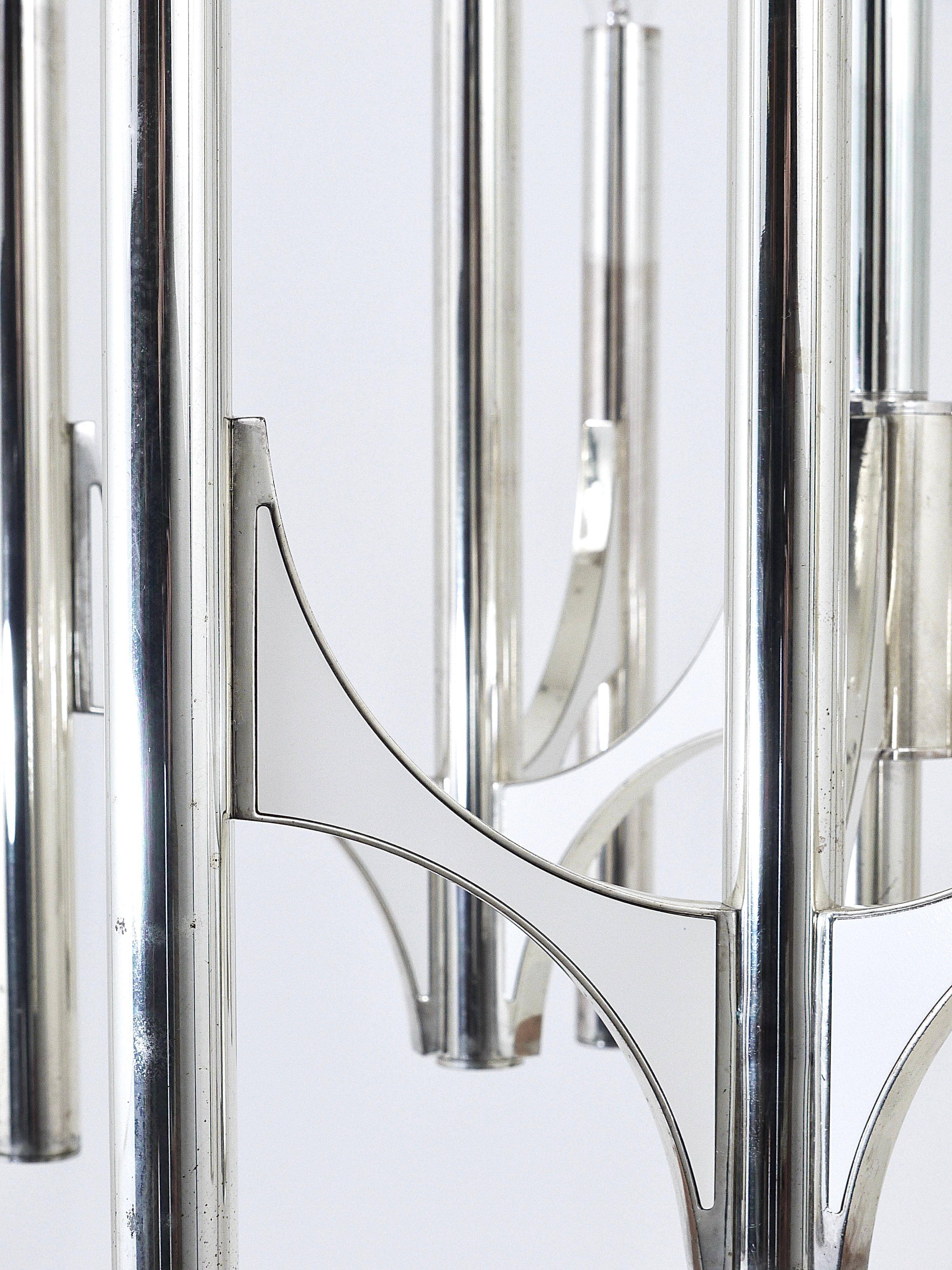 Mid-Century Lustre Gaetano Sciolari Sirius Silvered, Lightolier, Italy