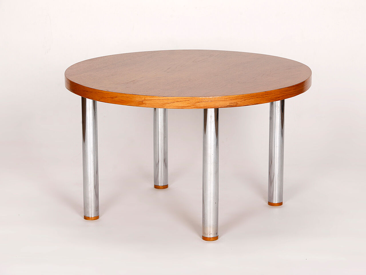 Table basse vintage en acier et bois, années 1950
