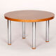 Table basse vintage en acier et bois, années 1950