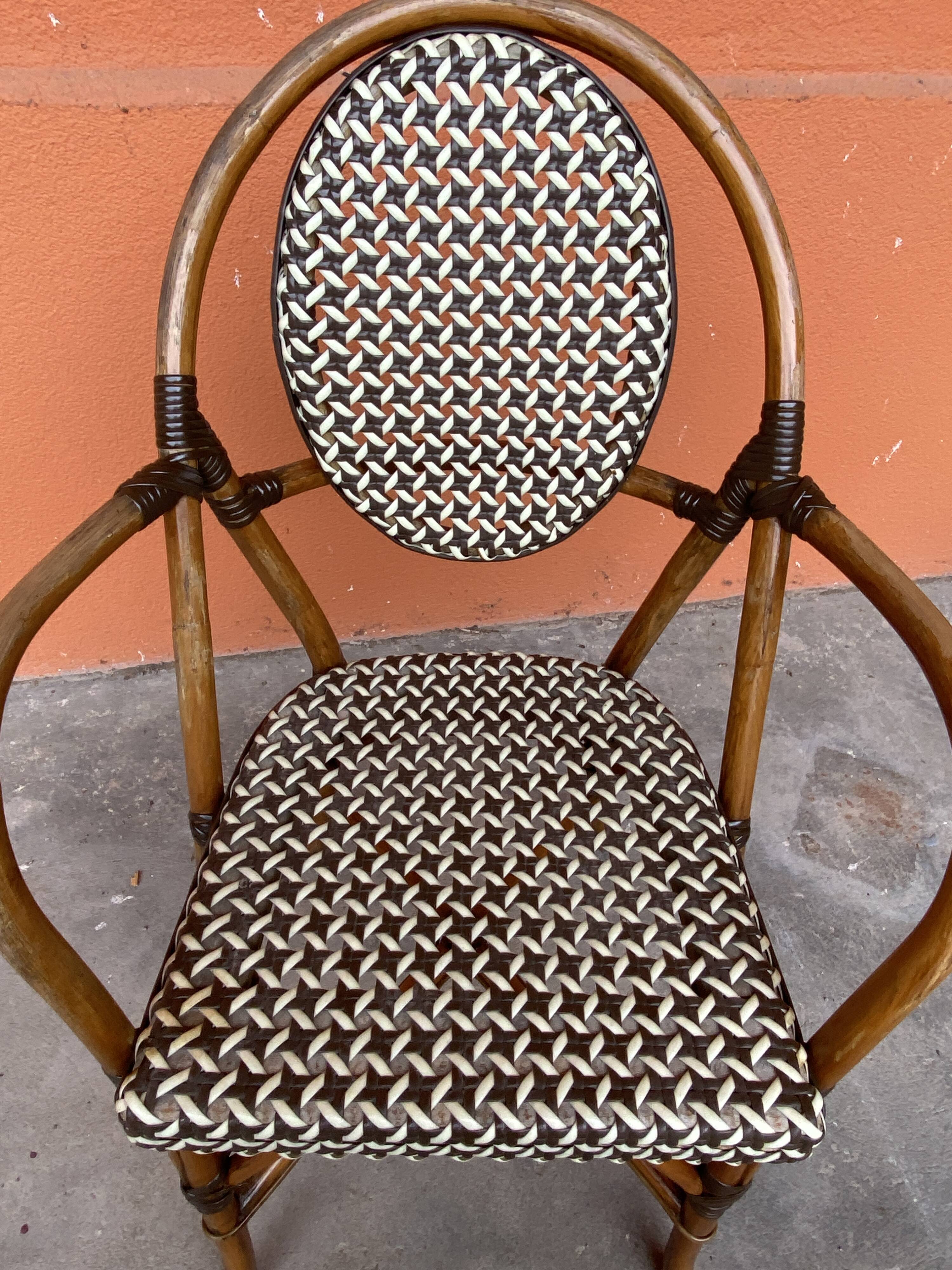 4 chaises Bistrot Parisienne Paris Rotin & scoubidou