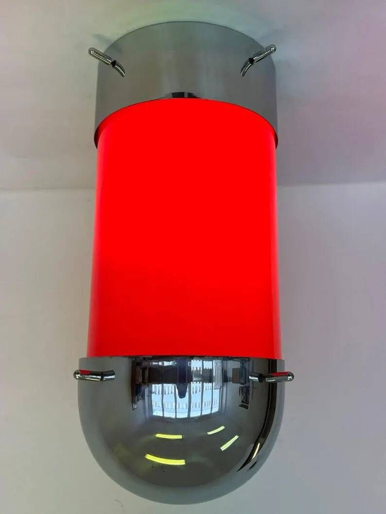 XXL Midcentury Hotel Design Ceiling Lamp, Flushmount, 1970s - Czechoslovakia