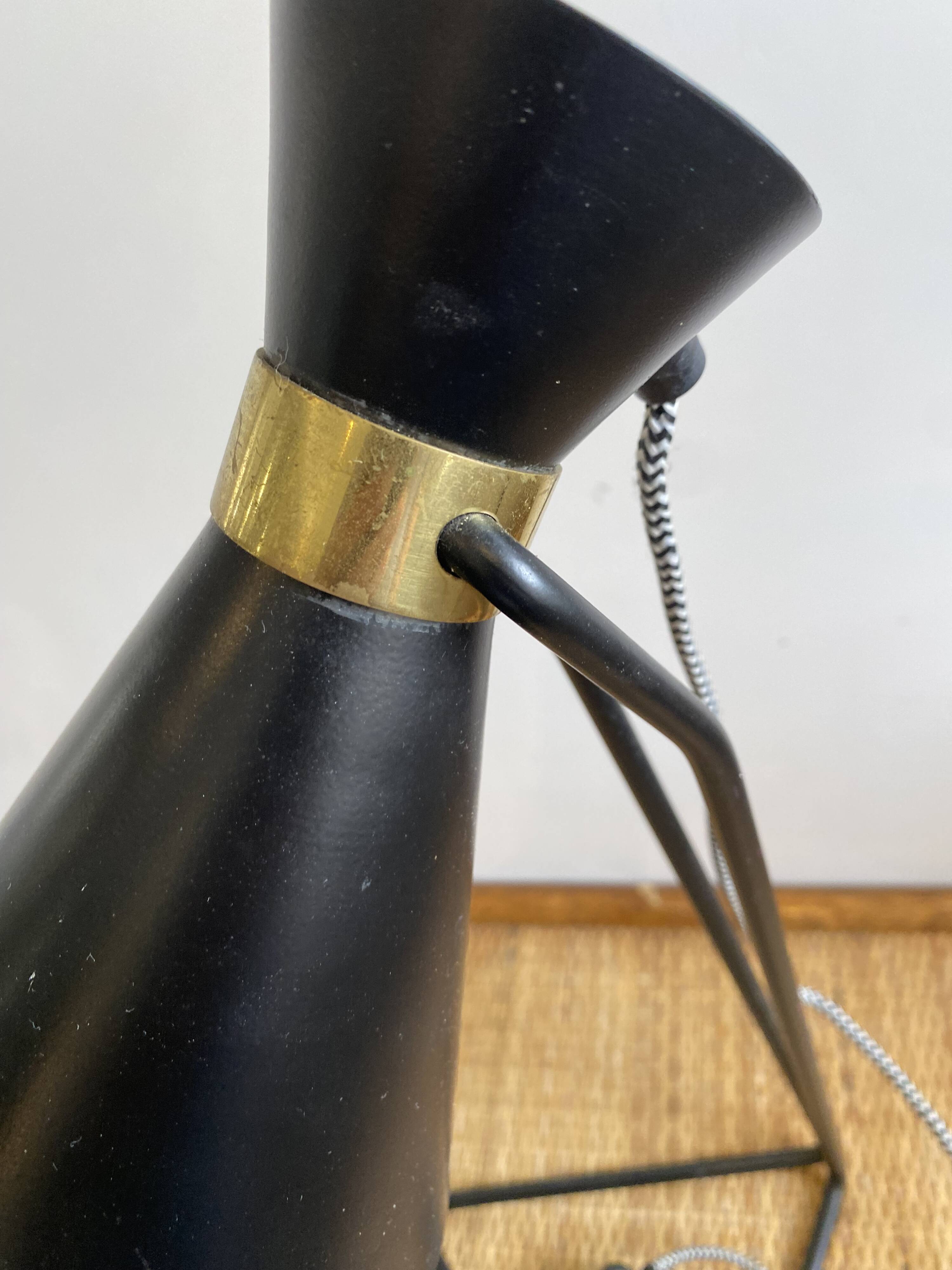 Vintage 1970s black metal cocotte lamp