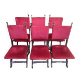 Suite de 6 chaises piètement X chêne