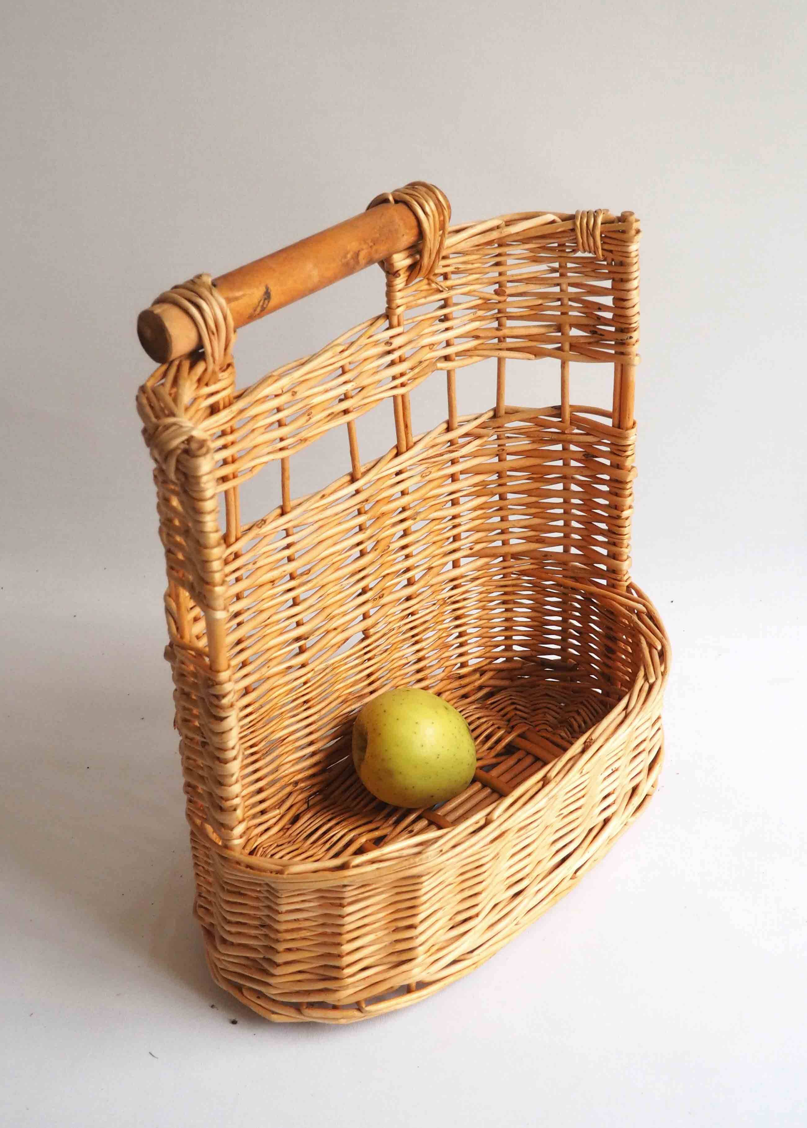 Hanging rattan shelf basket
