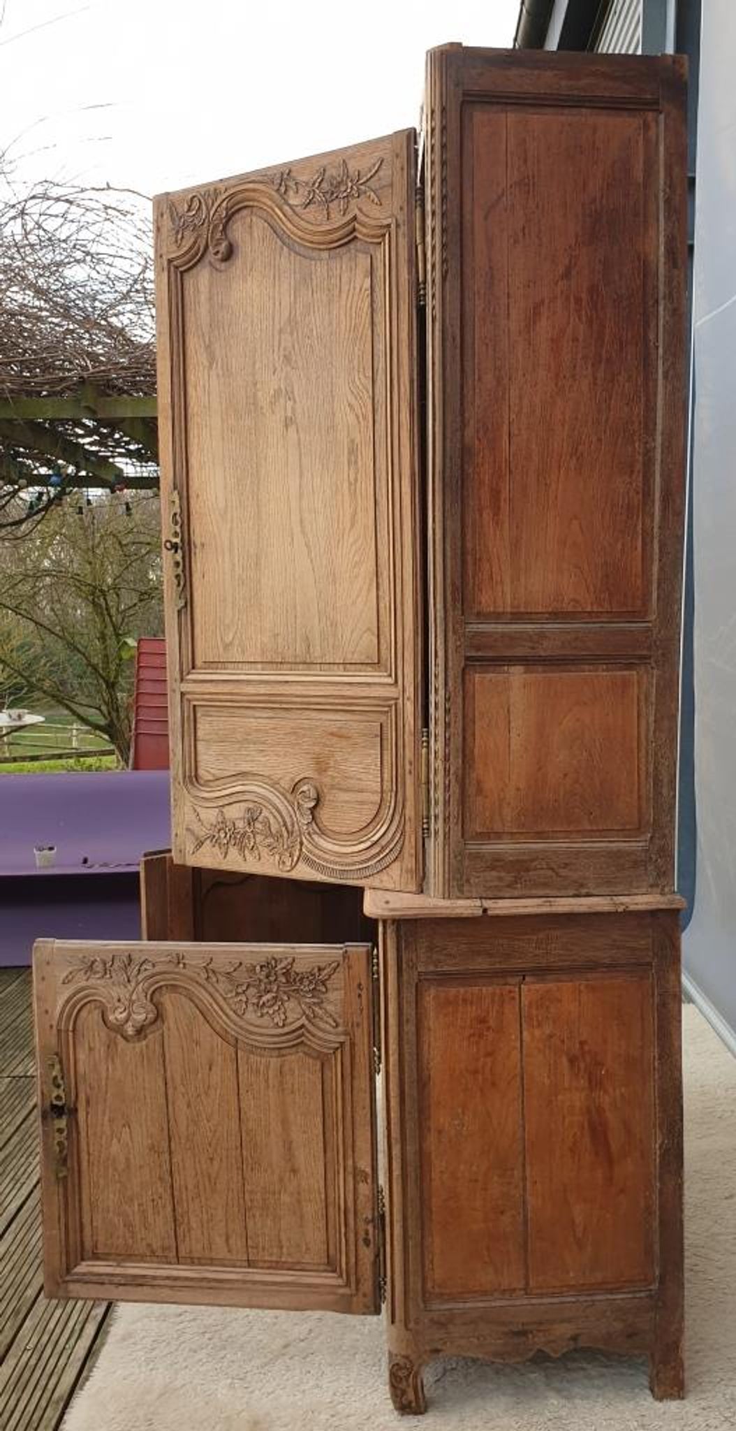 Buffet 2 corps normand Louis XV pièce du  XVIIIe