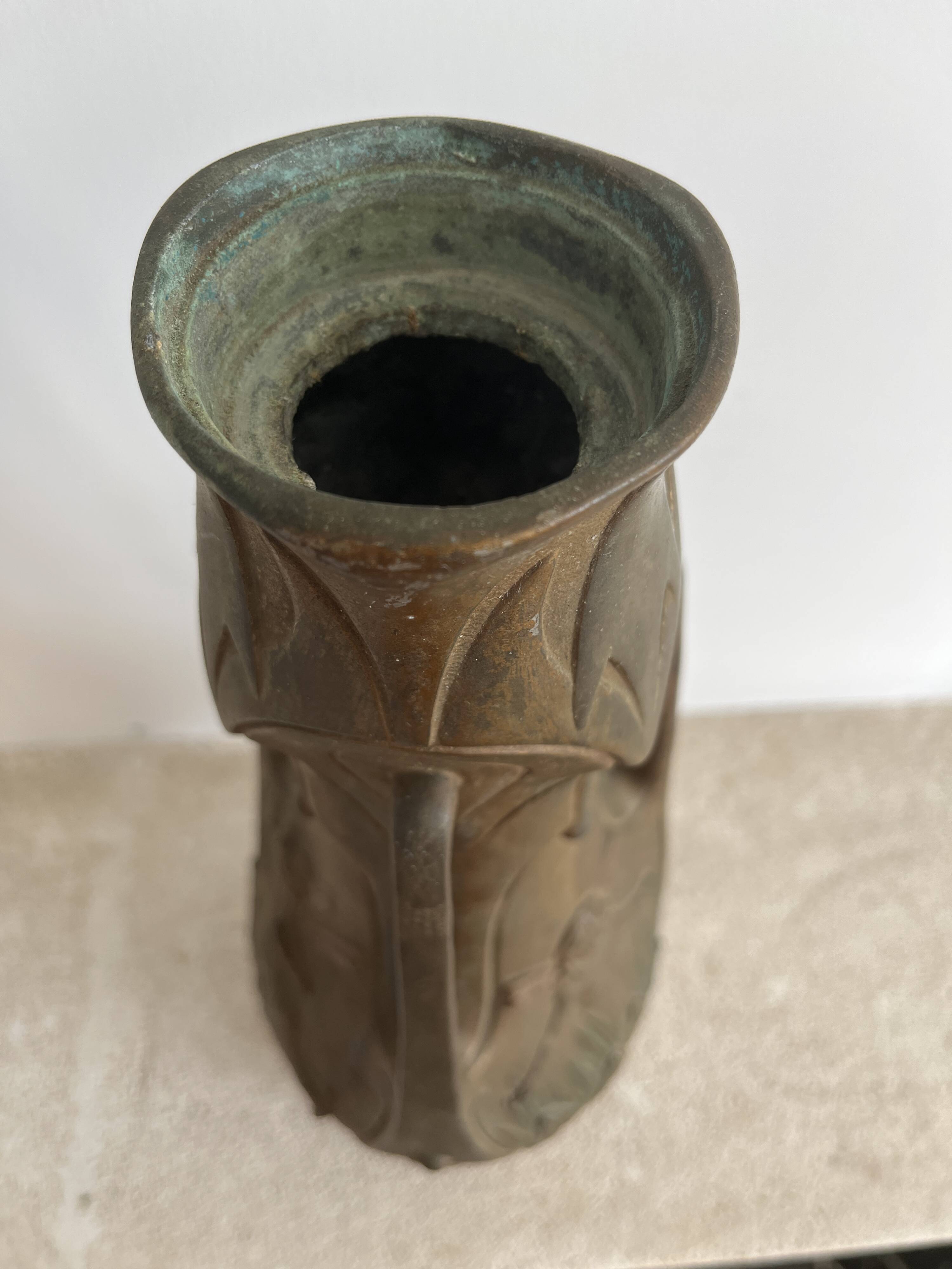 Art Nouveau tin vase