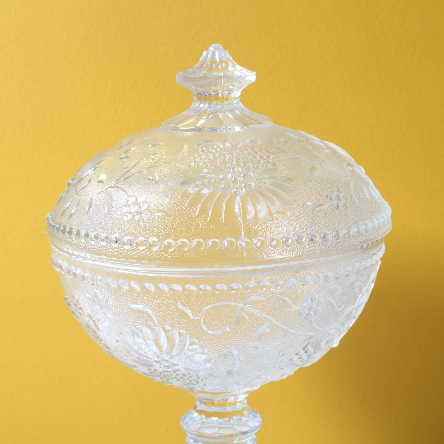 Vintage Cibulak Glass Pedestal Box by Oavel Panek: Czech Bonbon Candy Jar